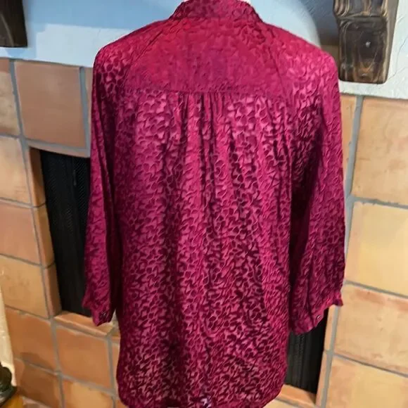 Anthropologie Susanna Burnout Velvet Buttondown, MP! - Picture 6 of 10